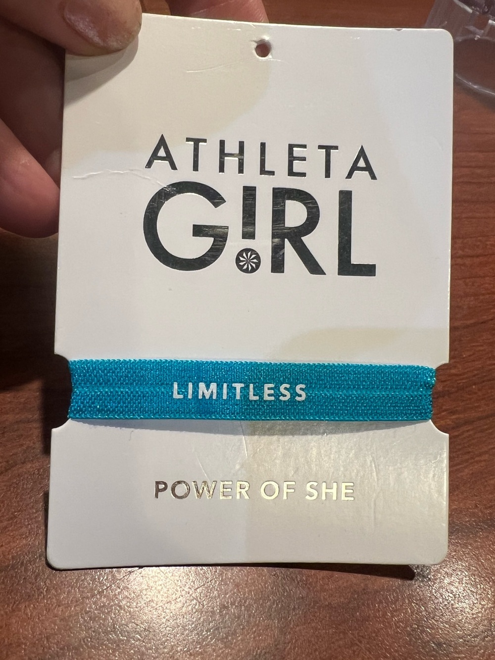 Athleta Girl Limitless Aqua Cloth Bracelet or Hair Tie, new on card